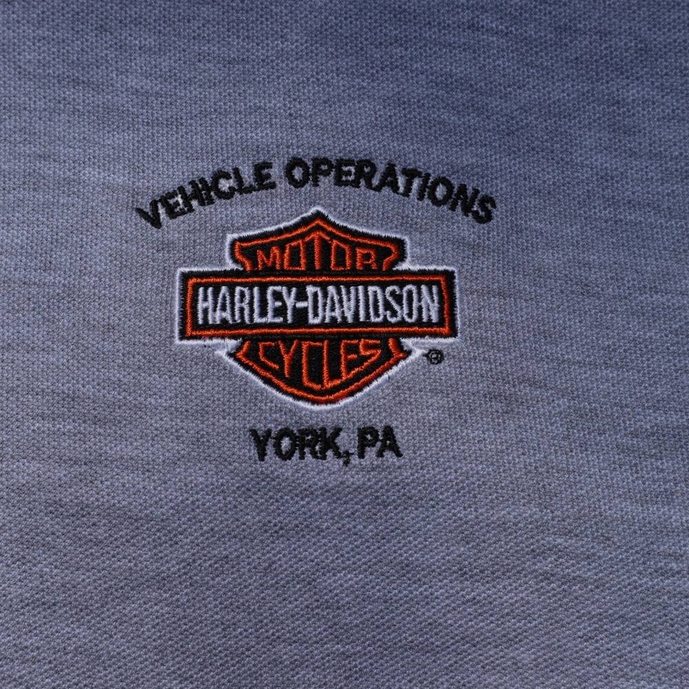 Harley Davidson Polo Shirt Mens XL Grey Good Vehicle Operations York PA Pique